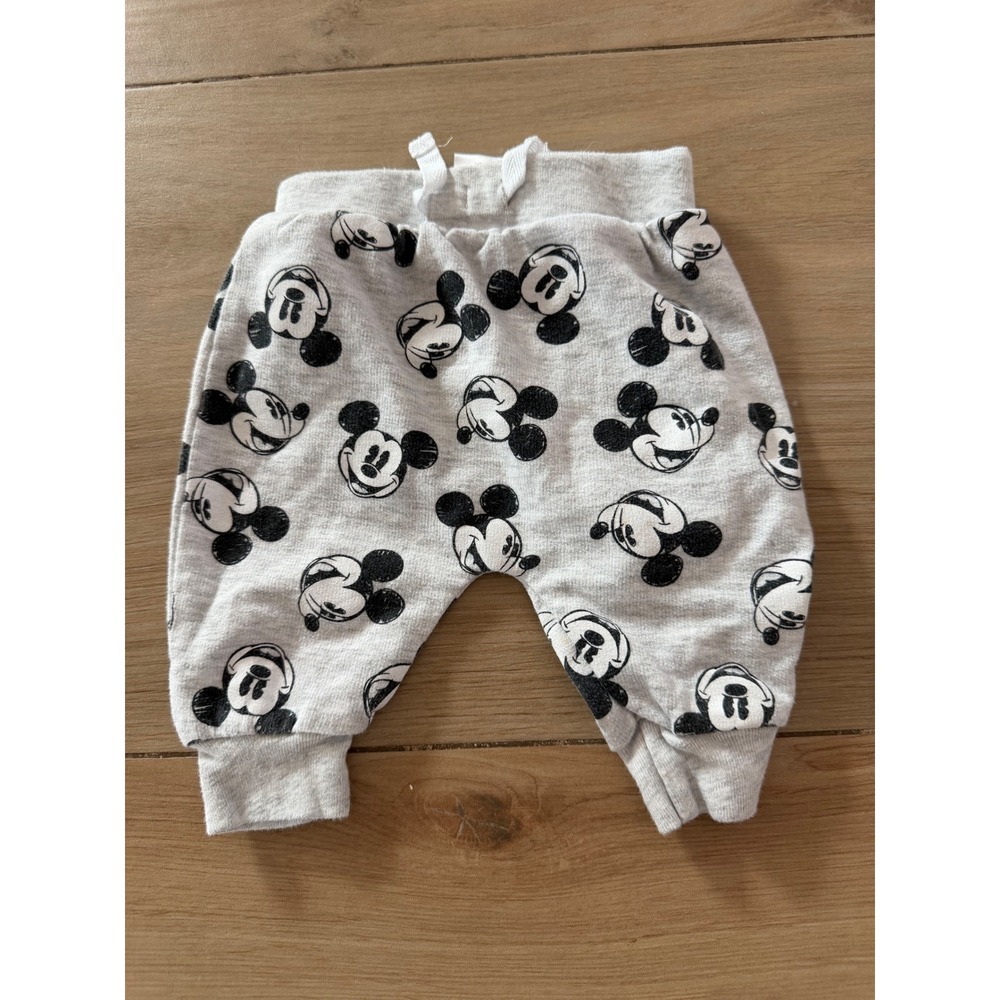 Disney Baby Mickey Mouse Joggers Gray Heather Pants 0-3 Months
